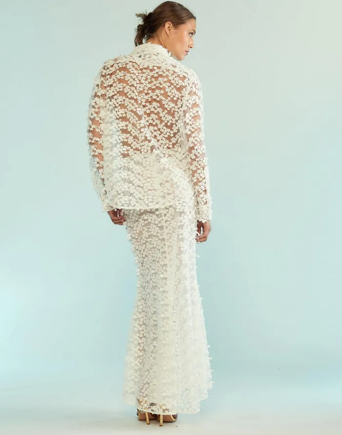 3d Embroidered Tulle Skirt 8211 White Women Cynthia Rowley Bottoms
