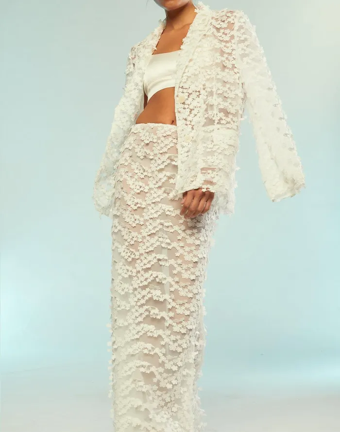 3d Embroidered Tulle Skirt 8211 White Women Cynthia Rowley Bottoms