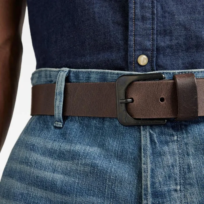 Accessories Men GStar RAW Zed Belt Dark Brownblack Metal
