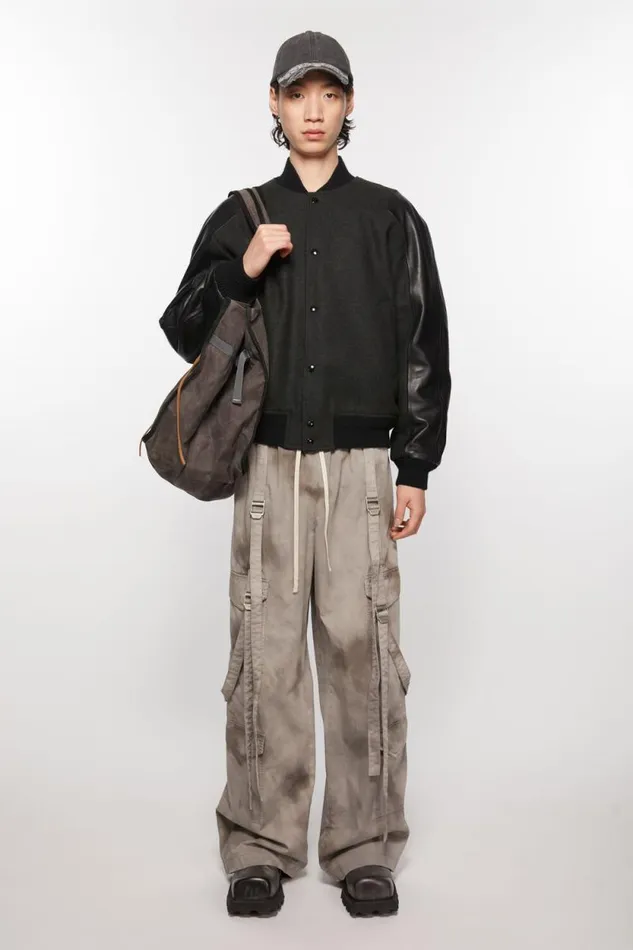 Acne Studios Bomber Jacket Dark Grey Melange Man Outerwear