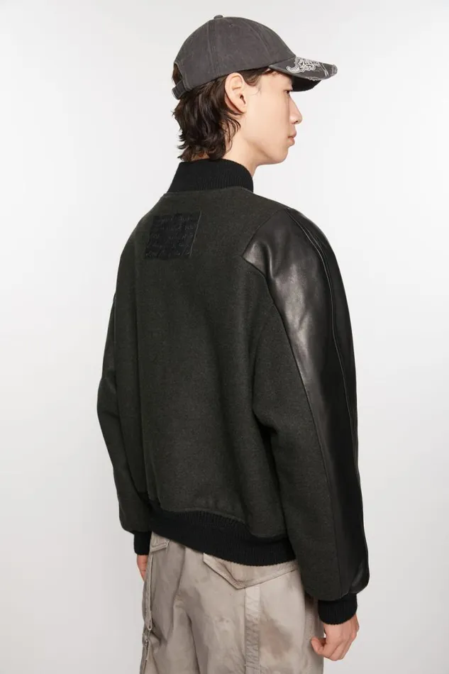 Acne Studios Bomber Jacket Dark Grey Melange Man Outerwear