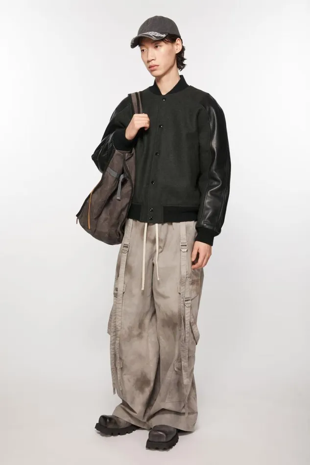 Acne Studios Bomber Jacket Dark Grey Melange Man Outerwear