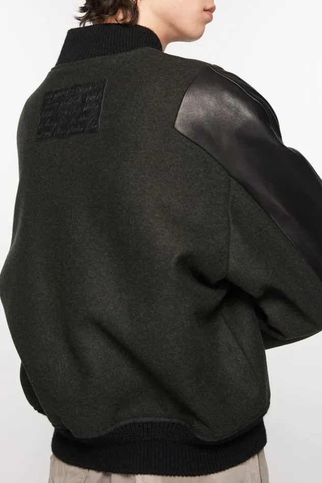 Acne Studios Bomber Jacket Dark Grey Melange Man Outerwear