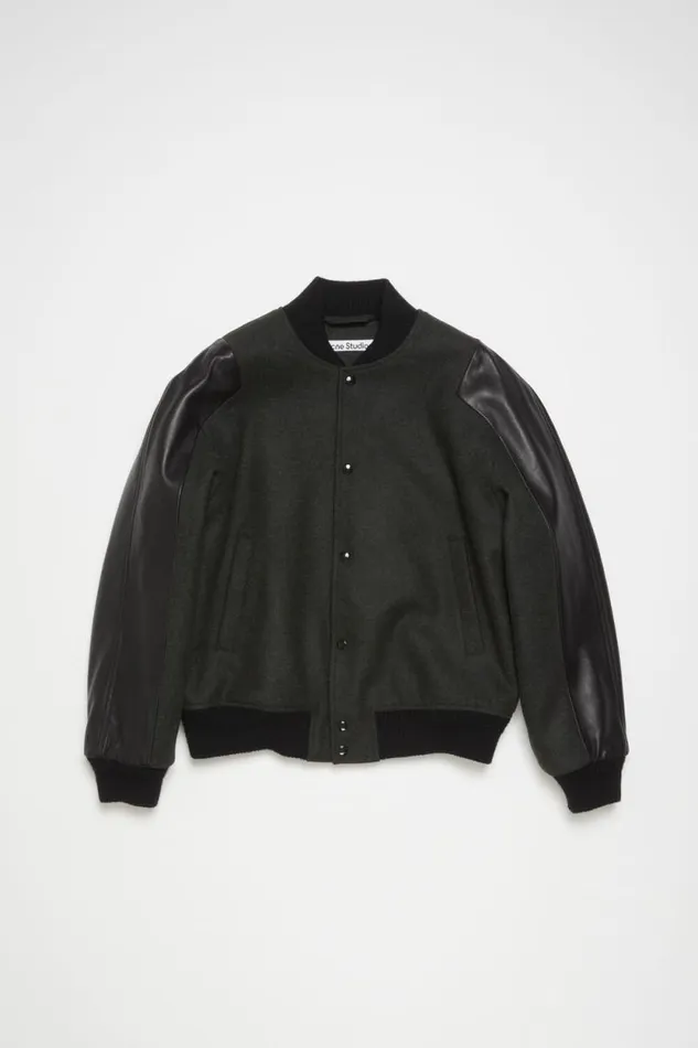 Acne Studios Bomber Jacket Dark Grey Melange Man Outerwear