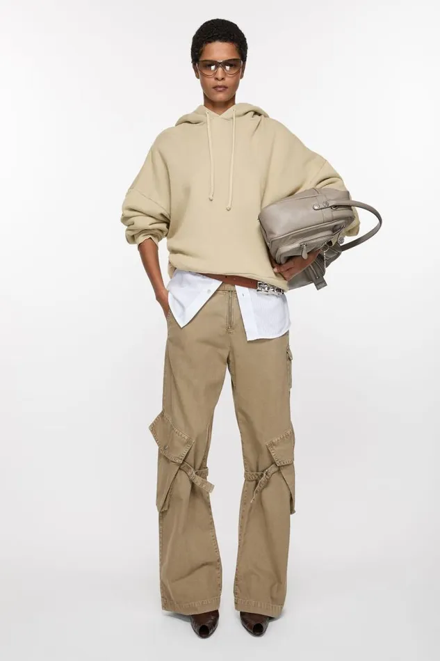 Acne Studios Camero Shoulder Bag Taupe Beige Woman Bags