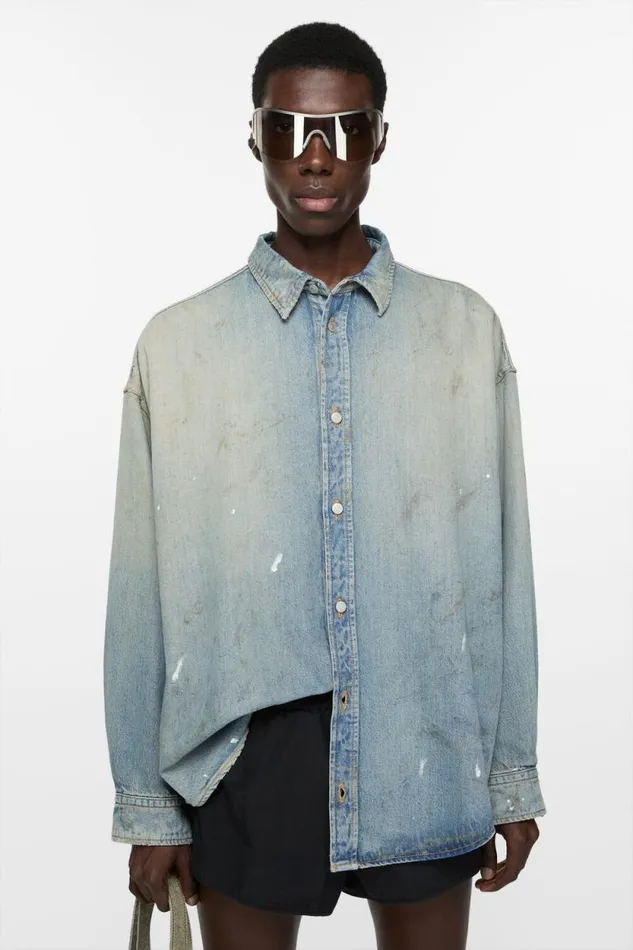 Acne Studios Denim Buttonup Shirt Light Blue Man Shirts