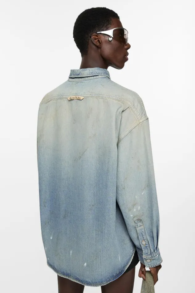 Acne Studios Denim Buttonup Shirt Light Blue Man Shirts