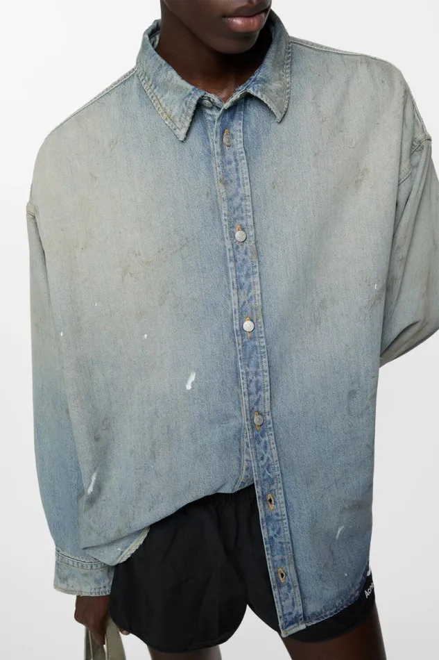 Acne Studios Denim Buttonup Shirt Light Blue Man Shirts