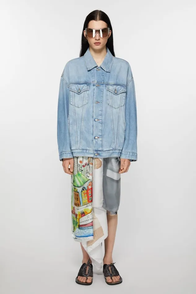 Acne Studios Denim Jacket 8211 Oversized Unisex Fit Light Blue Man Outerwear