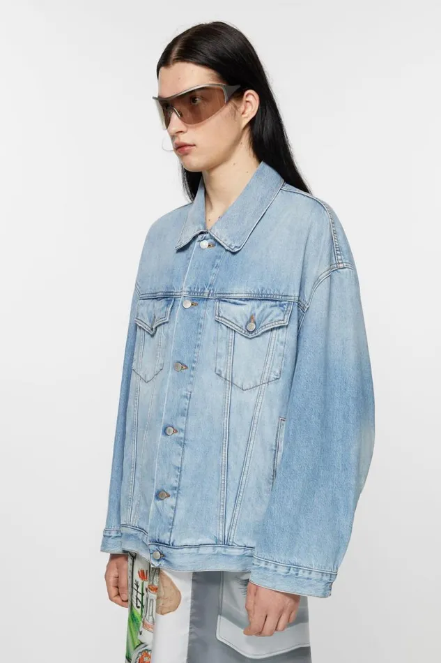 Acne Studios Denim Jacket 8211 Oversized Unisex Fit Light Blue Man Outerwear