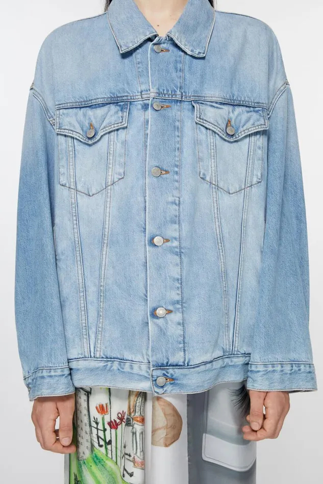 Acne Studios Denim Jacket 8211 Oversized Unisex Fit Light Blue Man Outerwear