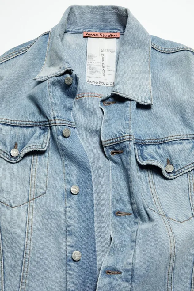 Acne Studios Denim Jacket 8211 Oversized Unisex Fit Light Blue Man Outerwear
