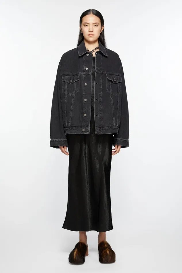 Acne Studios Denim Jacket 8211 Relaxed Fit Black Woman Outerwear