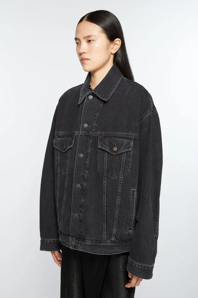 Acne Studios Denim Jacket 8211 Relaxed Fit Black Woman Outerwear