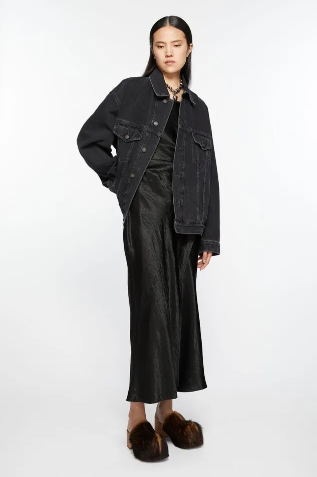 Acne Studios Denim Jacket 8211 Relaxed Fit Black Woman Outerwear