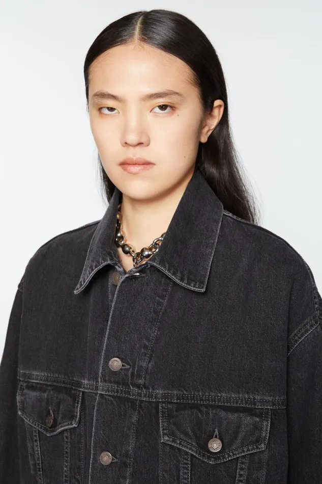 Acne Studios Denim Jacket 8211 Relaxed Fit Black Woman Outerwear