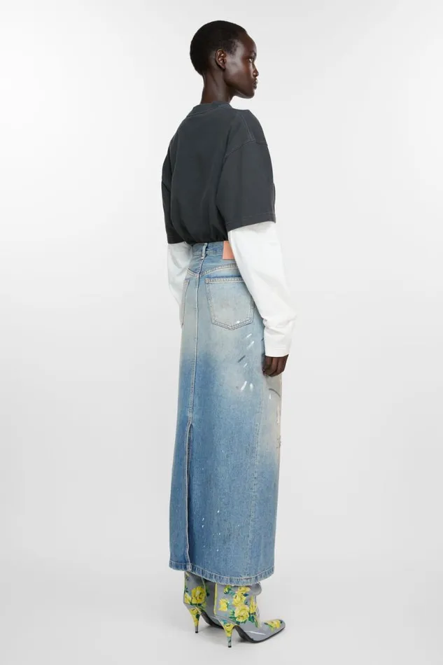 Acne Studios Denim Skirt Light Blue Woman Skirts