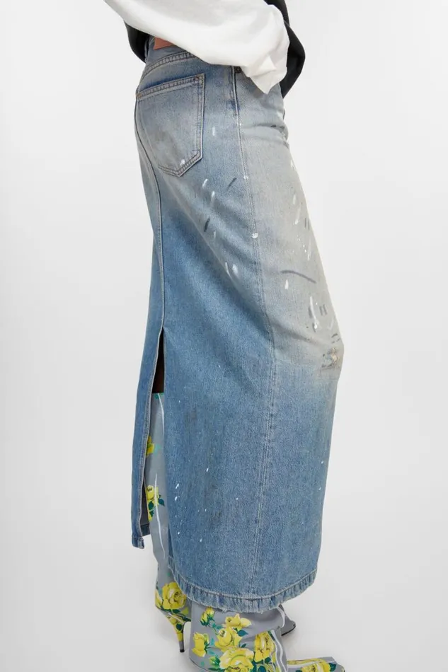Acne Studios Denim Skirt Light Blue Woman Skirts
