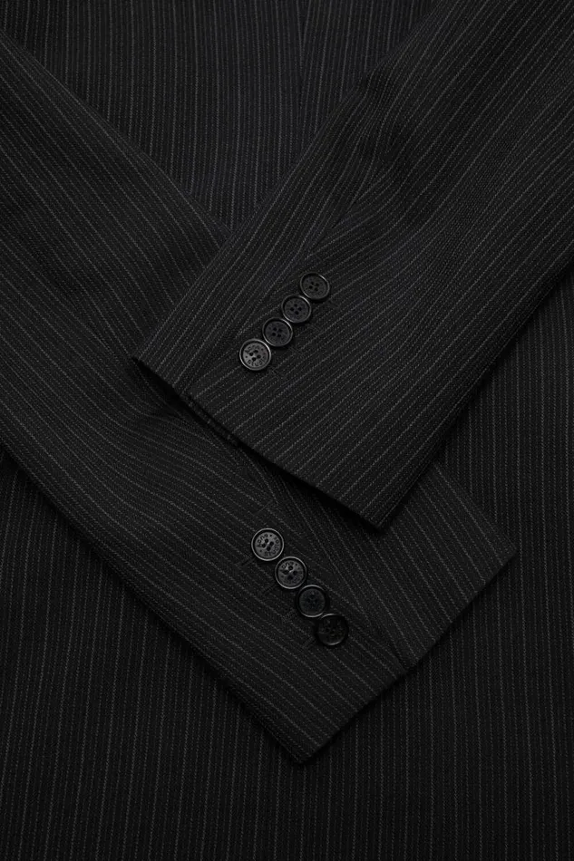 Acne Studios Doublebreasted Pinstripe Jacket Black Woman Suit Jackets