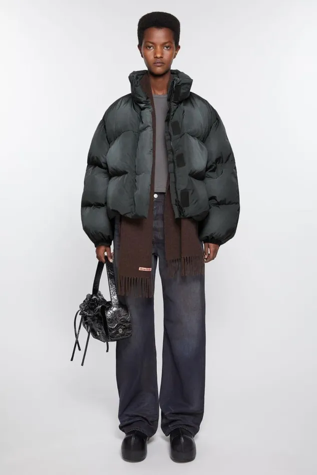 Acne Studios Down Puffer Jacket Anthraciteblack Woman Outerwear