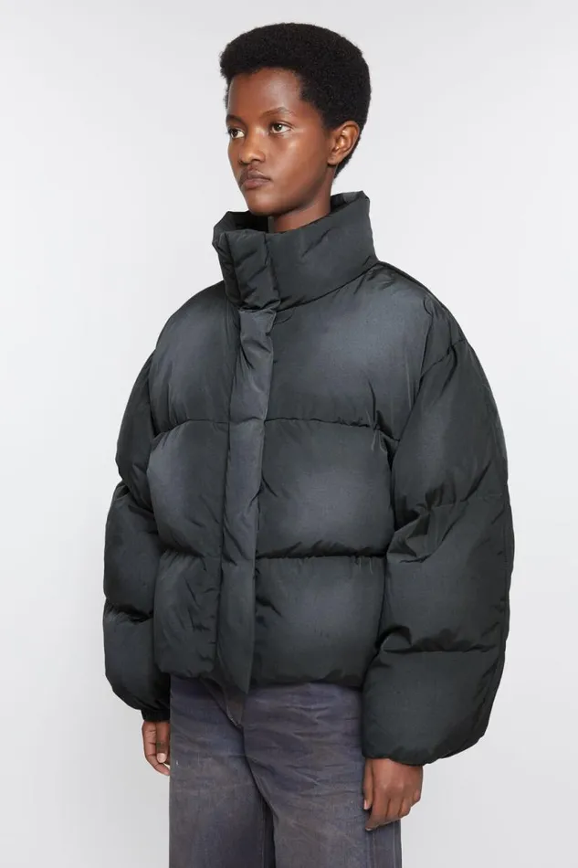 Acne Studios Down Puffer Jacket Anthraciteblack Woman Outerwear