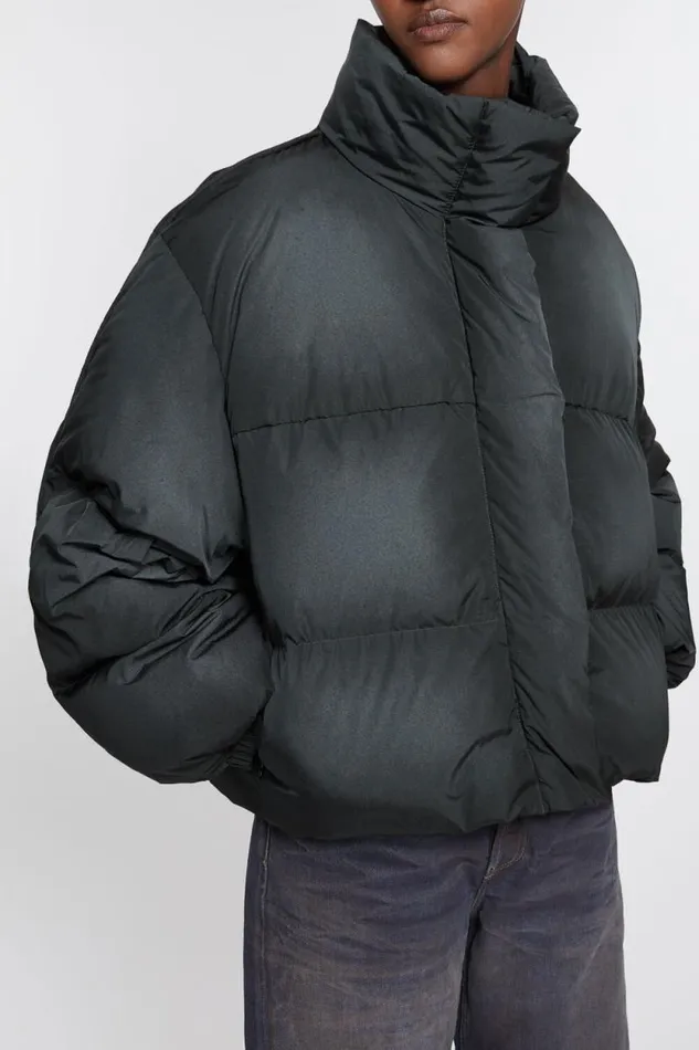 Acne Studios Down Puffer Jacket Anthraciteblack Woman Outerwear