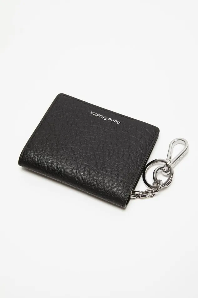 Acne Studios Folded Leather Wallet Black Man Small Leather Goods