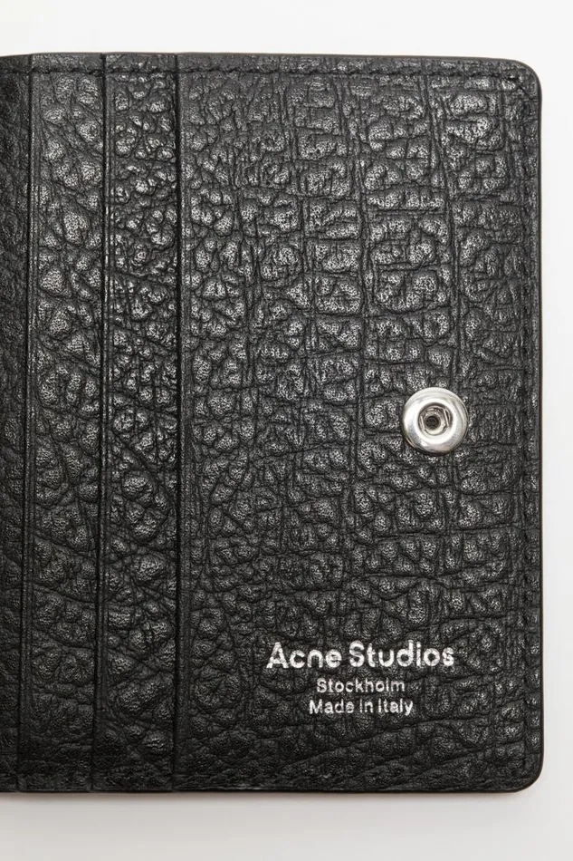 Acne Studios Folded Leather Wallet Black Man Small Leather Goods