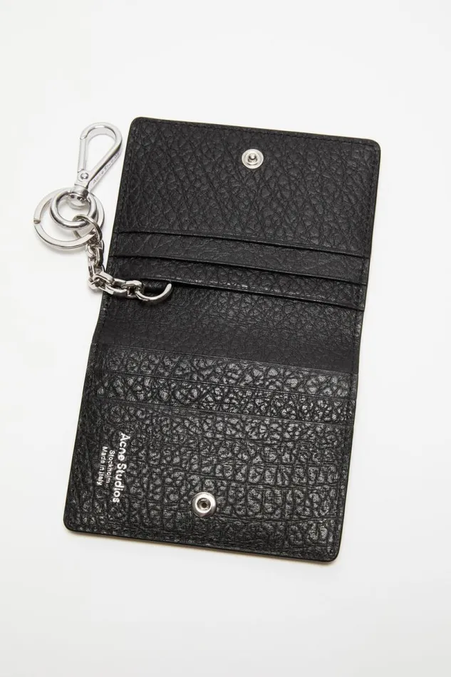 Acne Studios Folded Leather Wallet Black Man Small Leather Goods