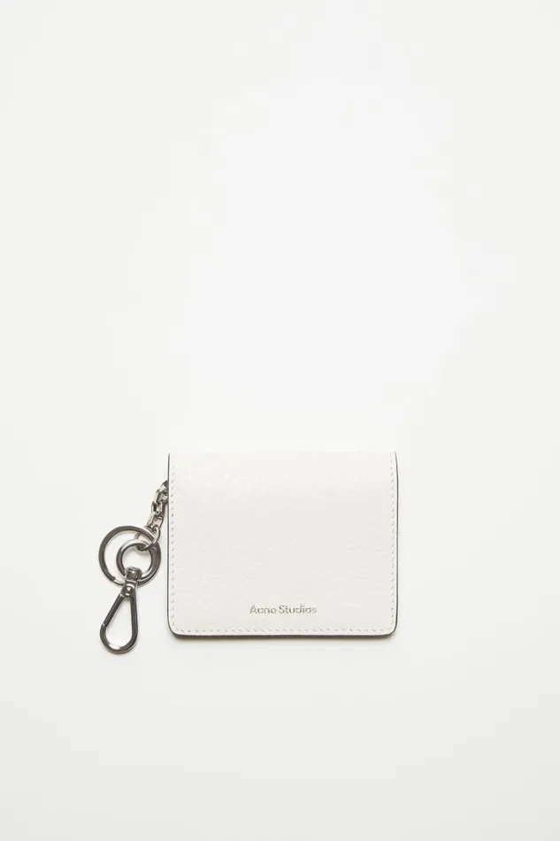 Acne Studios Folded Leather Wallet White Woman Small Leather Goods