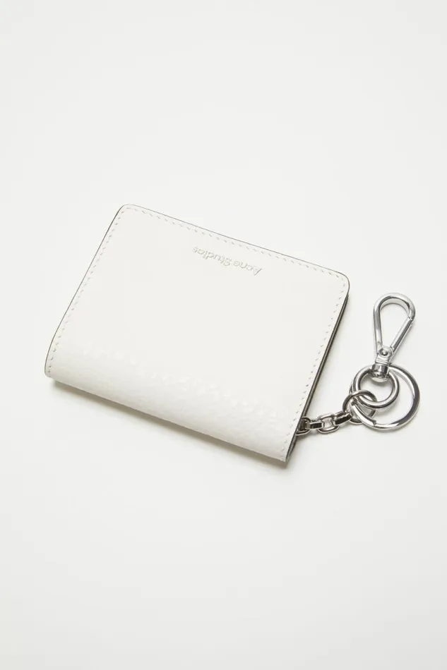 Acne Studios Folded Leather Wallet White Woman Small Leather Goods