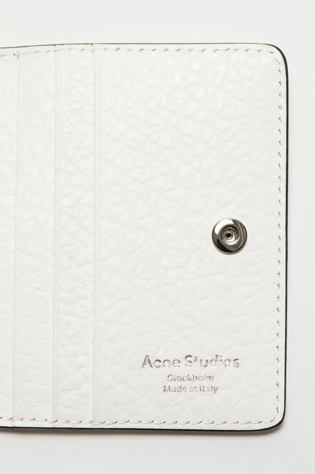 Acne Studios Folded Leather Wallet White Woman Small Leather Goods