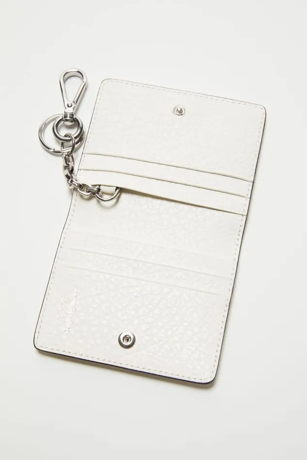Acne Studios Folded Leather Wallet White Woman Small Leather Goods