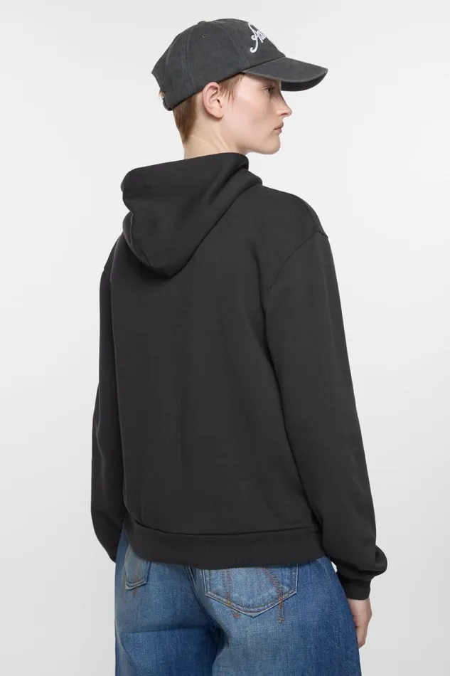 Acne Studios Hooded Zipper Sweater Black Woman Sweatshirts