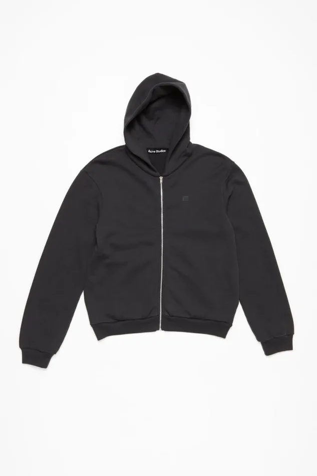 Acne Studios Hooded Zipper Sweater Black Woman Sweatshirts
