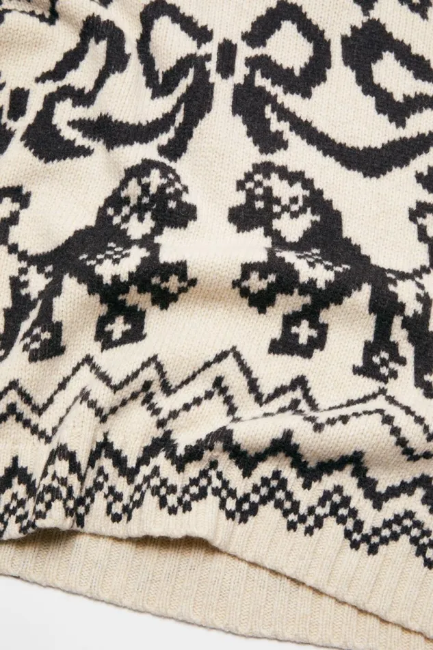 Acne Studios Jacquard Sweater Whiteblack Woman Knitwear