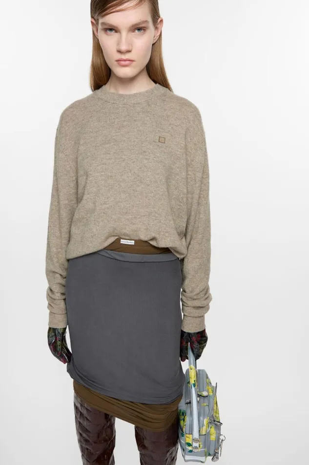 Acne Studios Jumper Yak Wool Greige Melange Woman Knitwear