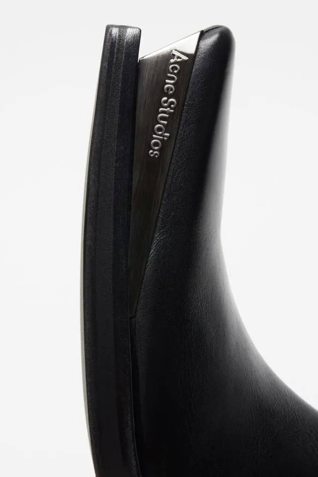 Acne Studios Leather Ankle Boots Black Woman Shoes