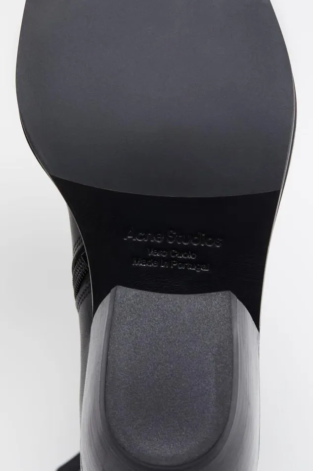 Acne Studios Leather Ankle Boots Black Woman Shoes