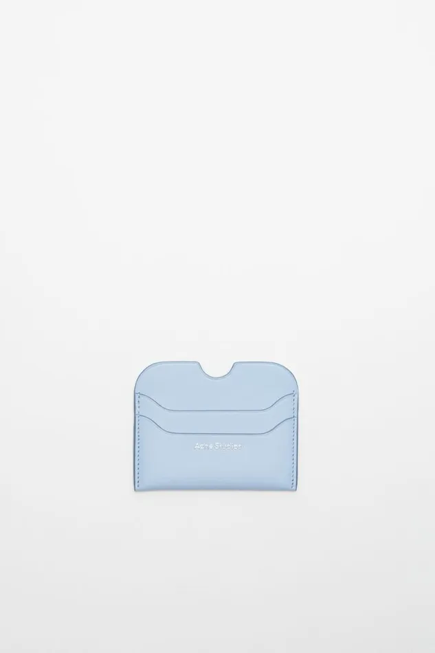 Acne Studios Leather Card Holder Baby Bluebrown Woman Small Leather Goods