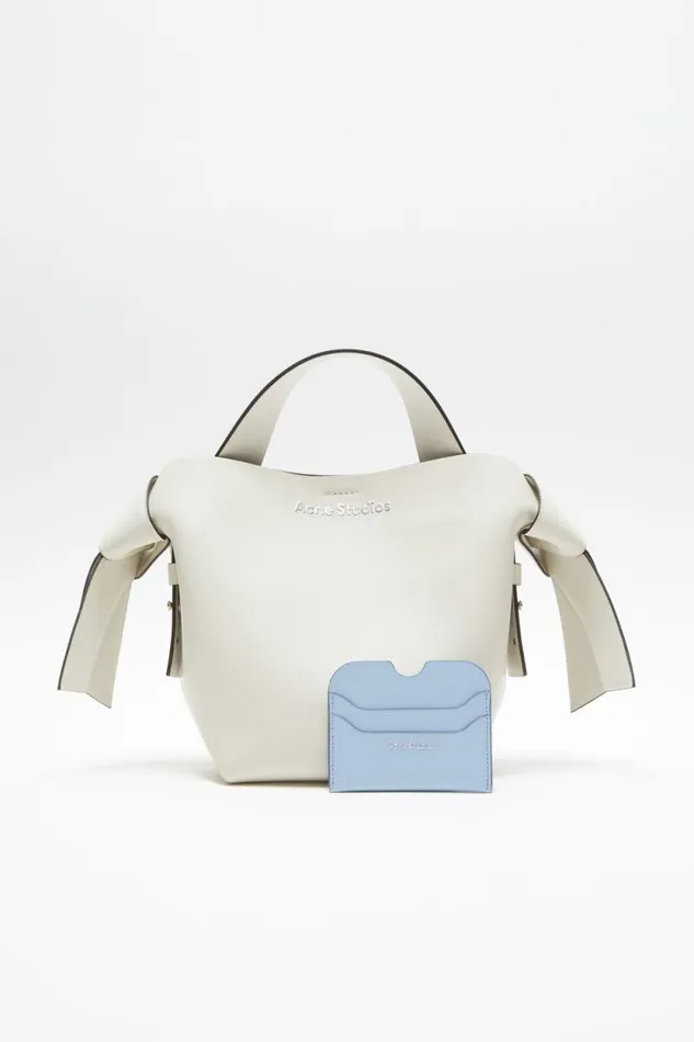 Acne Studios Leather Card Holder Baby Bluebrown Woman Small Leather Goods