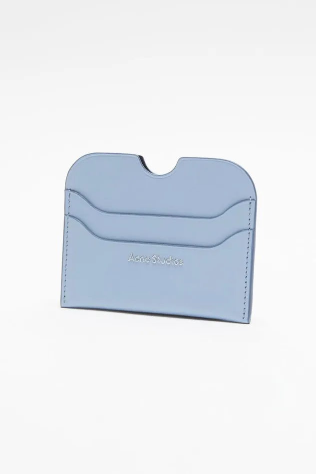 Acne Studios Leather Card Holder Baby Bluebrown Woman Small Leather Goods