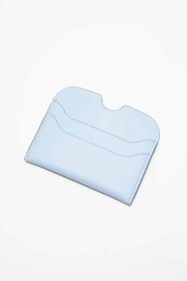 Acne Studios Leather Card Holder Baby Bluebrown Woman Small Leather Goods