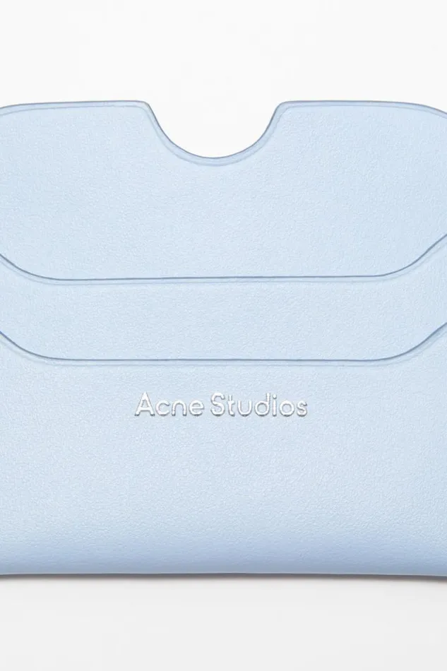Acne Studios Leather Card Holder Baby Bluebrown Woman Small Leather Goods