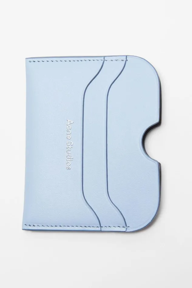 Acne Studios Leather Card Holder Baby Bluebrown Woman Small Leather Goods
