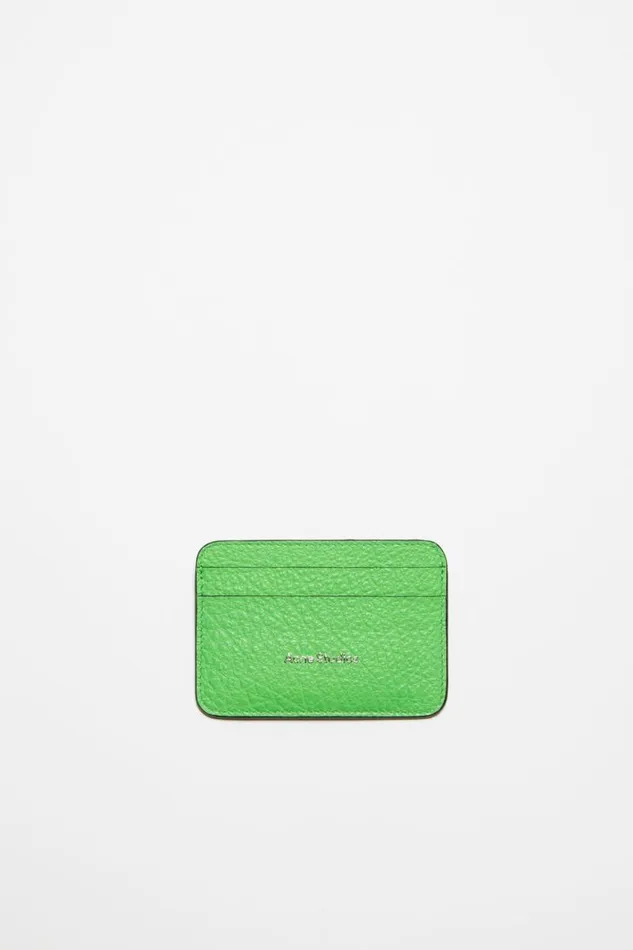 Acne Studios Leather Card Holder Green Man Small Leather Goods