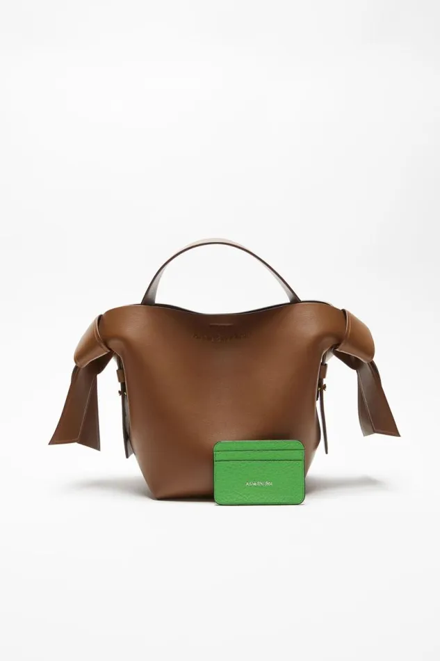 Acne Studios Leather Card Holder Green Man Small Leather Goods