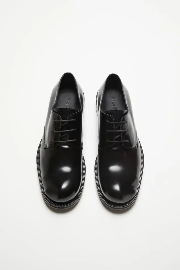 Acne Studios Leather Derby Shoes Blackblack Man Shoes