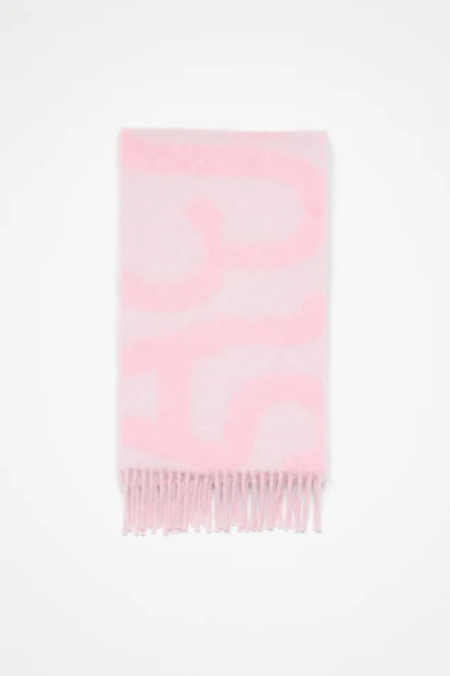 Acne Studios Logo Scarf Pink Woman Scarves