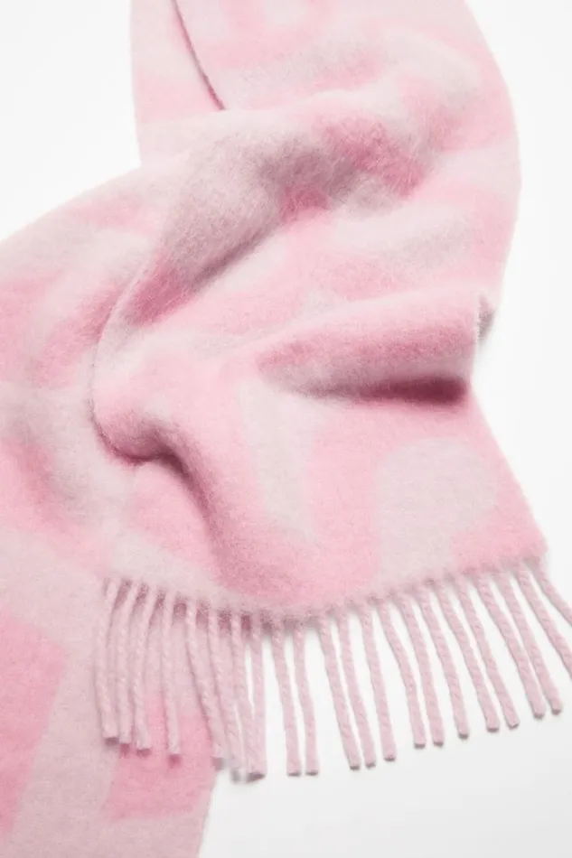 Acne Studios Logo Scarf Pink Woman Scarves
